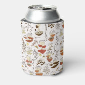 木お洒落地きのこ模様 缶クーラー (缶裏面)