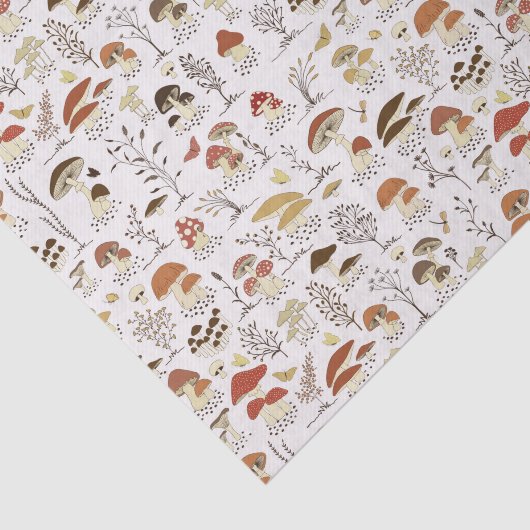 木お洒落地きのこ模様 薄葉紙 (詳細)