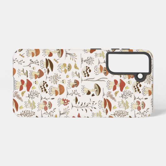 木お洒落地きのこ模様 SAMSUNG GALAXYケース (裏面横)