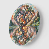 木お洒落時計 ラージ壁時計 (傾斜)