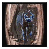 木から出てくる黒い豹 - 黒い豹 フォトプリント            (正面)