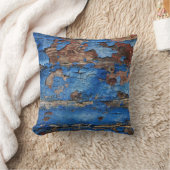 木から絵を描青を素朴剥く クッション (ブランケット)