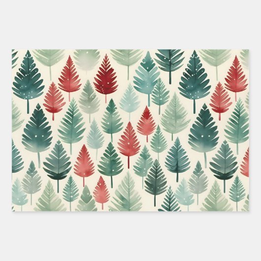 木かわいらしのクリスマス休暇の冬の調整 ラッピングペーパーシート (正面2)