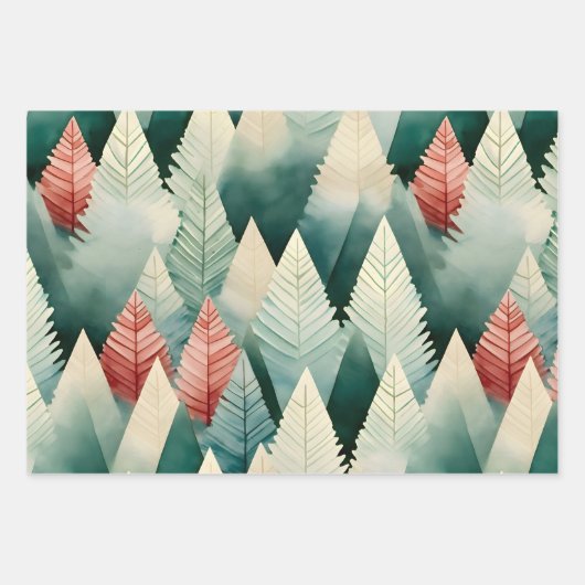 木かわいらしのクリスマス休暇の冬の調整 ラッピングペーパーシート (正面)