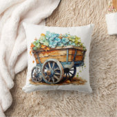 木かわいらし車の中の野草 クッション (ブランケット)