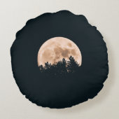 木がシルエットになって満月 ラウンドクッション (裏面)