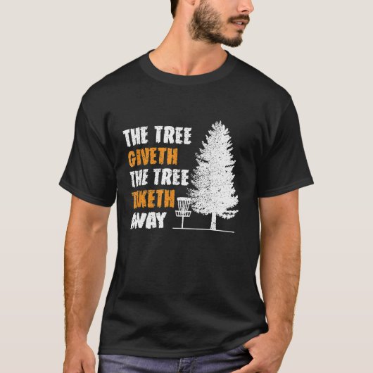 木が木に生えるフリスビー遠くにディスク Tシャツ (正面)