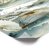 木が生い茂った冬の崖の道 ポスター (角)