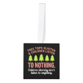 木が空に聞耳を傾け教える キューブオーナメント (正面)