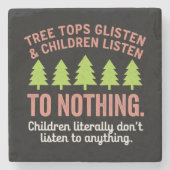 木が空に聞耳を傾け教える ストーンコースター (正面)