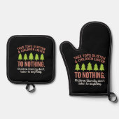 木が空に聞耳を傾け教える 鍋つかみ&鍋敷きセット (正面)