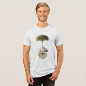木が逆さまに生えている トライブレンドTシャツ (正面全面)