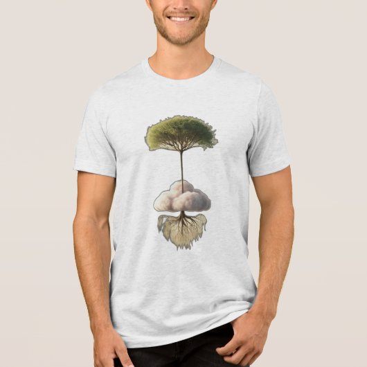木が逆さまに生えている トライブレンドTシャツ (正面)