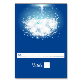 木が青きらめく色の結婚座席表 テーブルナンバー