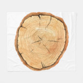 木が鳴る。水彩イラストレーション。手引き フリースブランケット (正面(横))