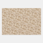 木きのこ模様 ラッピングペーパーシート (正面)