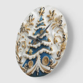 木きらめく付きクリスマス時計。 ラージ壁時計 (傾斜)