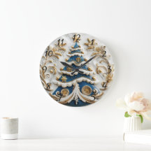 木きらめく付きクリスマス時計。