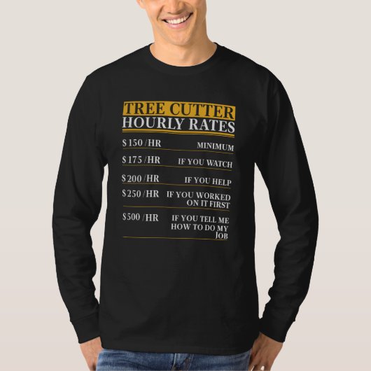 木こりの時給に関する名言 Tシャツ (正面)