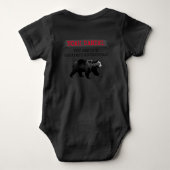 木こりの森のクマの1歳の誕生日のTシャツ ベビーボディスーツ (裏面)