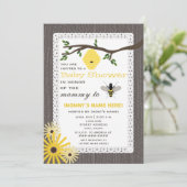 木こり刺激を受けたの蜂をテーマにしたベビーシャワー 招待状 (スタンド正面)