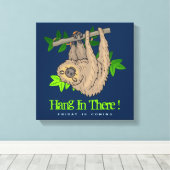 木つるの枝の上のナマケモノ キャンバスプリント (インサイチュ (ウッドフロア))