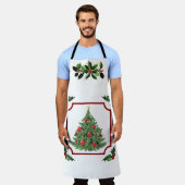 木でクリスマスを楽しむ エプロン (着用した状態)