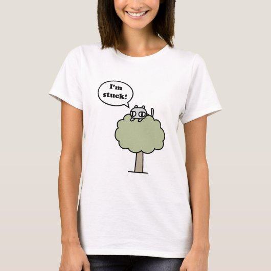 木で付く子猫 Tシャツ (正面)