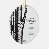 木で切り分けられるイニシャルはクリスマスをつなぎます セラミックオーナメント (右)