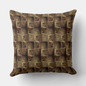 木で囲まれたレリーフ、 浮き彫りをシミュレートする丸い形状の正方形 クッション (裏面)