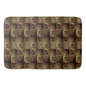 木で囲まれたレリーフ、 浮き彫りをシミュレートする丸い形状の正方形 バスマット (正面)