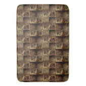 木で囲まれたレリーフ、 浮き彫りをシミュレートする丸い形状の正方形 バスマット (正面縦)