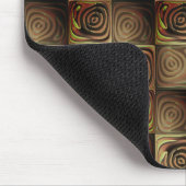 木で囲まれたレリーフ、 浮き彫りをシミュレートする丸い形状の正方形 マウスパッド (コーナー)