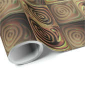 木で囲まれたレリーフ、 浮き彫りをシミュレートする丸い形状の正方形 ラッピングペーパー (ロールコーナー)