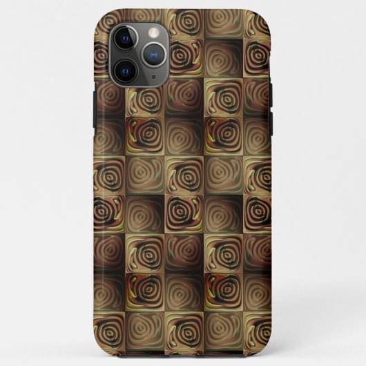 木で囲まれたレリーフ、 浮き彫りをシミュレートする丸い形状の正方形 Case-Mate iPhoneケース (裏面)