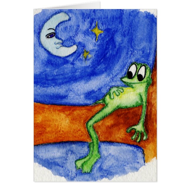 木で置いているカエル (正面)