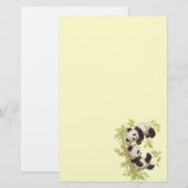 木で遊んでいるパンダ 便箋 (正面/裏面)