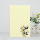 木で遊んでいるパンダ 便箋 (スタンド正面)