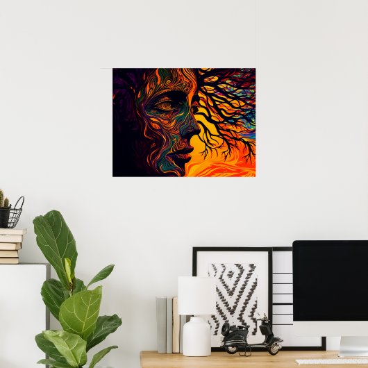 木としての母なる地球 ポスター (ホームオフィス)