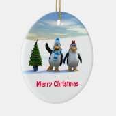 木とのペンギンの組 セラミックオーナメント (右)