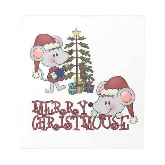木とのメリーなChristmouse ノートパッド (正面)