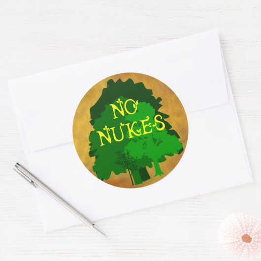 木との原子力の反核ことわざ無し ラウンドシール (封筒)
