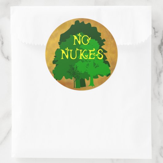 木との原子力の反核ことわざ無し ラウンドシール (バッグ)