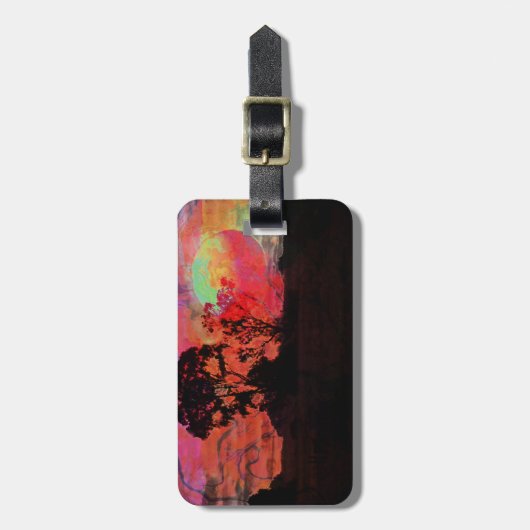 木との日没 ラゲッジタグ (正面縦)