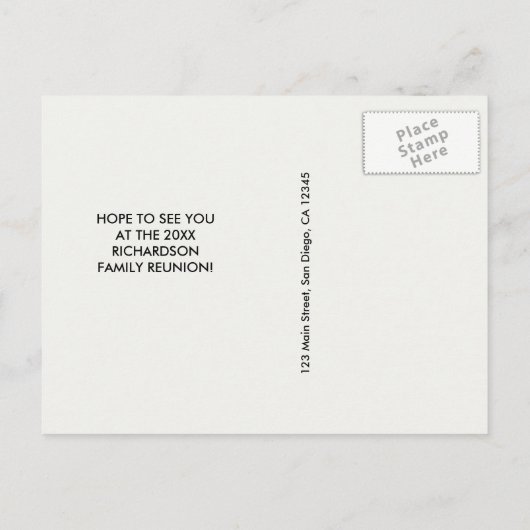 木との粋な黒板の家族会 インビテーションポストカード (裏面)