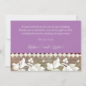 木との素朴なスタイルおよびレース-ありがとう サンキューカード (裏面)