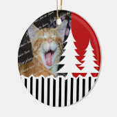 木とストライプ木の写真 セラミックオーナメント (左)