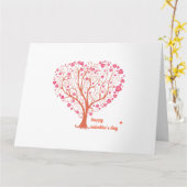 木とハートの幸せなバレンタインデーのカード カード (黄色い花)