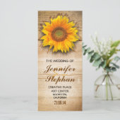 木とヒマワリの花の結婚式プログラム プログラム (スタンド正面)