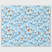 木とプレゼントパターンのクリスマスラッピングペーパー ラッピングペーパー (フラット)